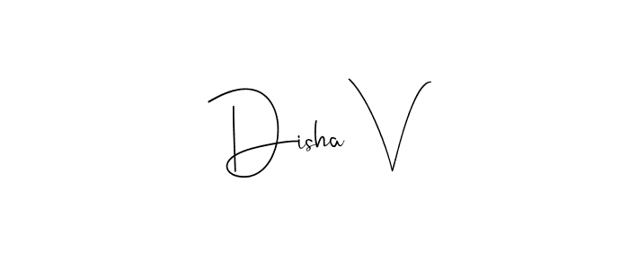 How to make Disha V signature? Andilay-7BmLP is a professional autograph style. Create handwritten signature for Disha V name. Disha V signature style 4 images and pictures png