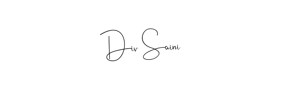 Make a beautiful signature design for name Div Saini. Use this online signature maker to create a handwritten signature for free. Div Saini signature style 4 images and pictures png