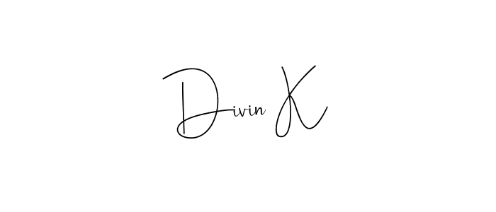 You can use this online signature creator to create a handwritten signature for the name Divin K. This is the best online autograph maker. Divin K signature style 4 images and pictures png