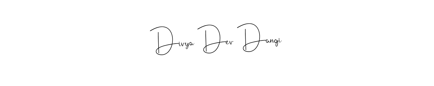 This is the best signature style for the Divya Dev Dangi name. Also you like these signature font (Andilay-7BmLP). Mix name signature. Divya Dev Dangi signature style 4 images and pictures png