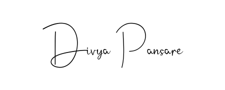 Create a personalized artistic stamp with Divya Pansare in Andilay-7BmLP font. Perfect for visual artists, designers, and influencers. Divya Pansare signature style 4 images and pictures png