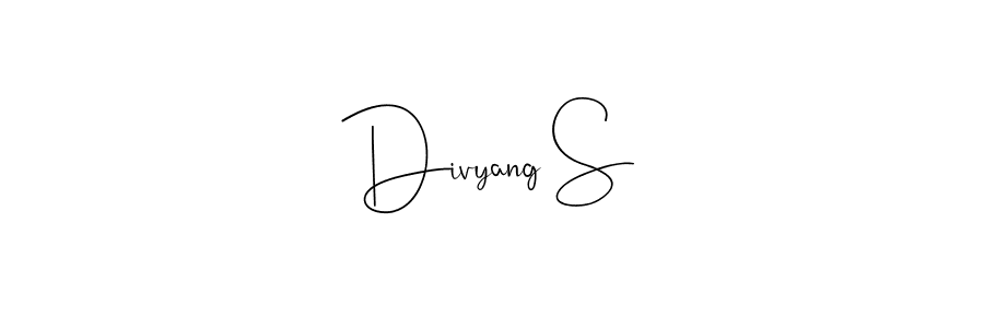 Create a beautiful signature design for name Divyang S. With this signature (Andilay-7BmLP) fonts, you can make a handwritten signature for free. Divyang S signature style 4 images and pictures png