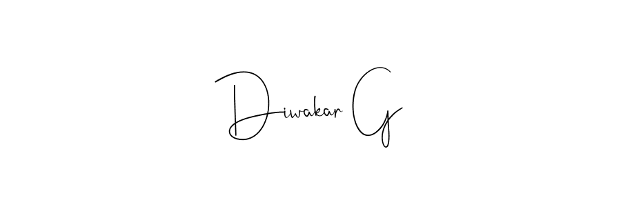 The best way (Andilay-7BmLP) to make a short signature is to pick only two or three words in your name. The name Diwakar G include a total of six letters. For converting this name. Diwakar G signature style 4 images and pictures png