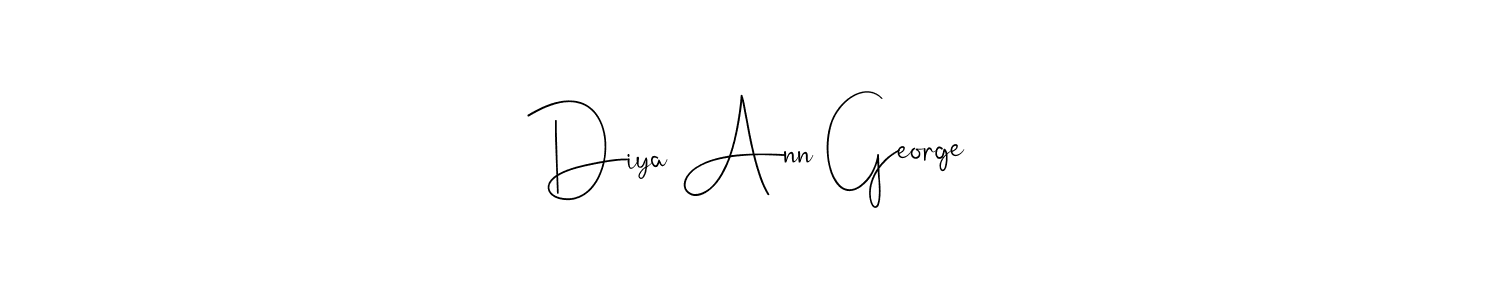 Create a beautiful signature design for name Diya Ann George. With this signature (Andilay-7BmLP) fonts, you can make a handwritten signature for free. Diya Ann George signature style 4 images and pictures png