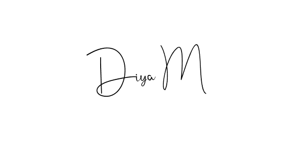 Also we have Diya M name is the best signature style. Create professional handwritten signature collection using Andilay-7BmLP autograph style. Diya M signature style 4 images and pictures png