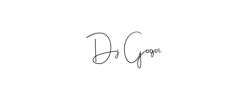 Also we have Dj Gogoi name is the best signature style. Create professional handwritten signature collection using Andilay-7BmLP autograph style. Dj Gogoi signature style 4 images and pictures png