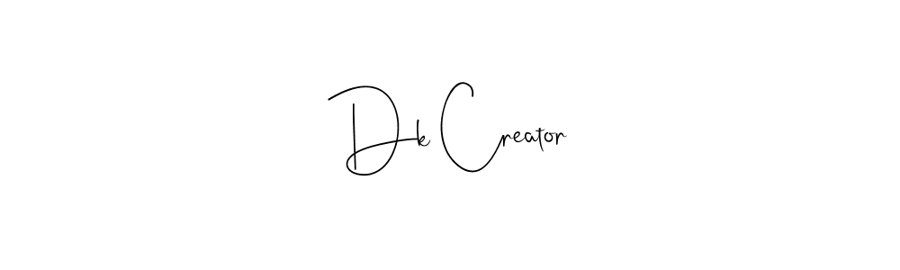 Make a short Dk Creator signature style. Manage your documents anywhere anytime using Andilay-7BmLP. Create and add eSignatures, submit forms, share and send files easily. Dk Creator signature style 4 images and pictures png