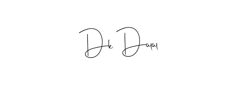 Make a beautiful signature design for name Dk Dalal. With this signature (Andilay-7BmLP) style, you can create a handwritten signature for free. Dk Dalal signature style 4 images and pictures png