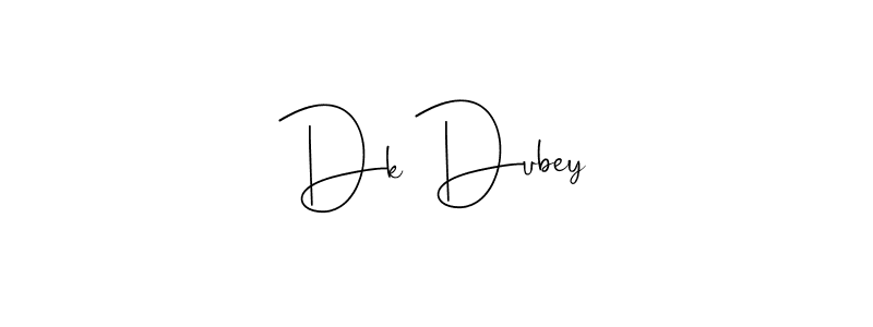 How to make Dk Dubey name signature. Use Andilay-7BmLP style for creating short signs online. This is the latest handwritten sign. Dk Dubey signature style 4 images and pictures png