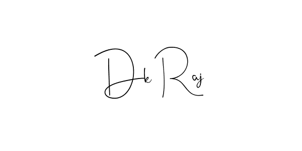 How to make Dk Raj name signature. Use Andilay-7BmLP style for creating short signs online. This is the latest handwritten sign. Dk Raj signature style 4 images and pictures png