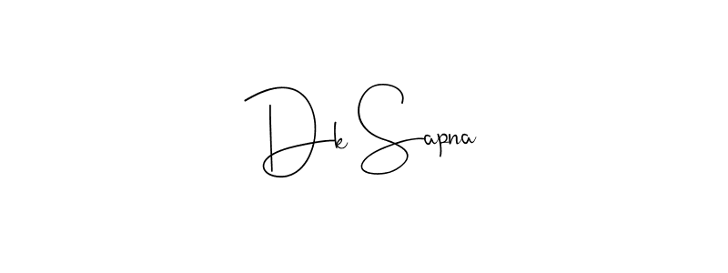 Dk Sapna stylish signature style. Best Handwritten Sign (Andilay-7BmLP) for my name. Handwritten Signature Collection Ideas for my name Dk Sapna. Dk Sapna signature style 4 images and pictures png