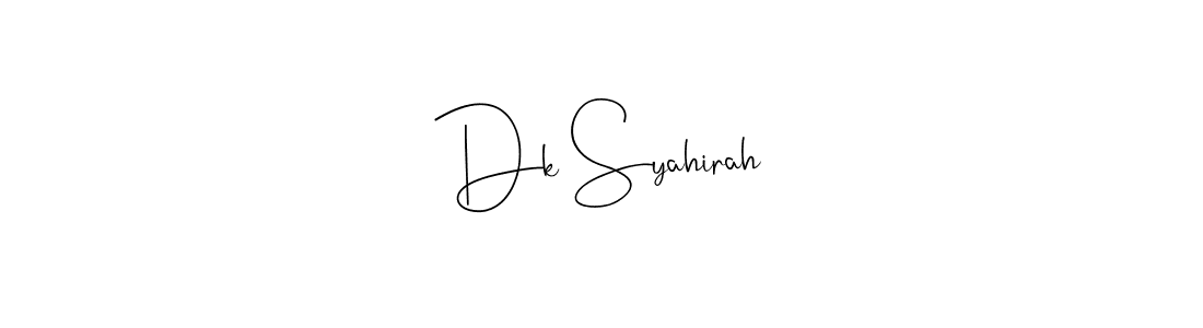if you are searching for the best signature style for your name Dk Syahirah. so please give up your signature search. here we have designed multiple signature styles  using Andilay-7BmLP. Dk Syahirah signature style 4 images and pictures png