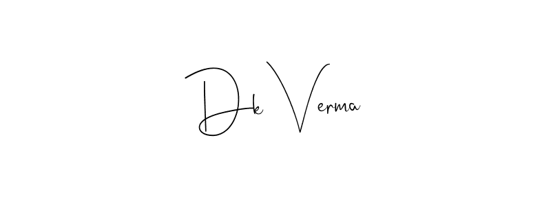 Make a beautiful signature design for name Dk Verma. With this signature (Andilay-7BmLP) style, you can create a handwritten signature for free. Dk Verma signature style 4 images and pictures png