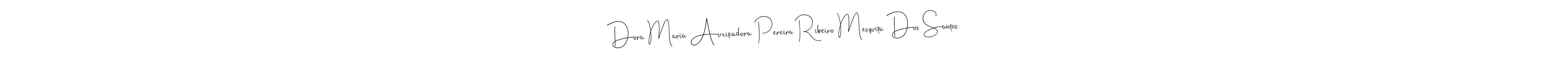 Andilay-7BmLP is a professional signature style that is perfect for those who want to add a touch of class to their signature. It is also a great choice for those who want to make their signature more unique. Get Dora Maria Auxiliadora Pereira Ribeiro Mesquita Dos Santos name to fancy signature for free. Dora Maria Auxiliadora Pereira Ribeiro Mesquita Dos Santos signature style 4 images and pictures png