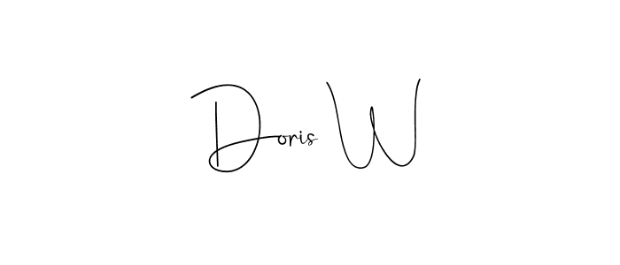 Make a beautiful signature design for name Doris W. With this signature (Andilay-7BmLP) style, you can create a handwritten signature for free. Doris W signature style 4 images and pictures png