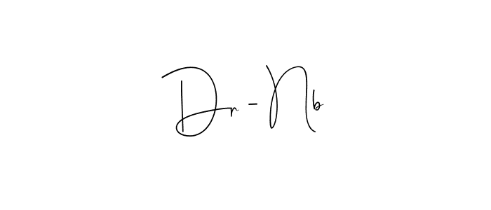 How to make Dr - Nb name signature. Use Andilay-7BmLP style for creating short signs online. This is the latest handwritten sign. Dr - Nb signature style 4 images and pictures png