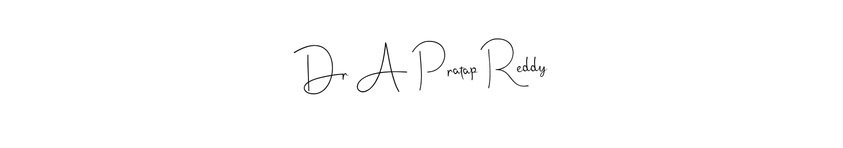 How to make Dr A Pratap Reddy name signature. Use Andilay-7BmLP style for creating short signs online. This is the latest handwritten sign. Dr A Pratap Reddy signature style 4 images and pictures png
