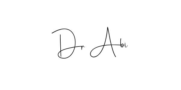 Use a signature maker to create a handwritten signature online. With this signature software, you can design (Andilay-7BmLP) your own signature for name Dr Abi. Dr Abi signature style 4 images and pictures png