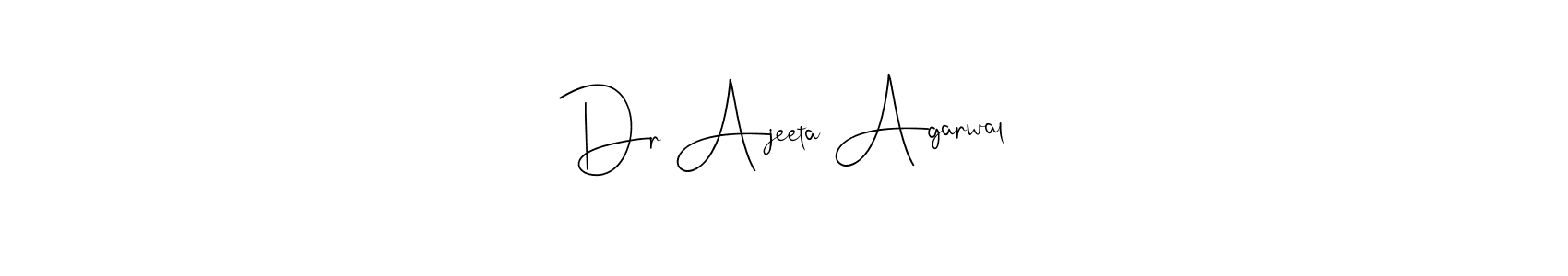 This is the best signature style for the Dr Ajeeta Agarwal name. Also you like these signature font (Andilay-7BmLP). Mix name signature. Dr Ajeeta Agarwal signature style 4 images and pictures png