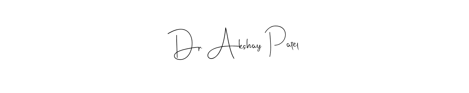 Andilay-7BmLP is a professional signature style that is perfect for those who want to add a touch of class to their signature. It is also a great choice for those who want to make their signature more unique. Get Dr Akshay Patel name to fancy signature for free. Dr Akshay Patel signature style 4 images and pictures png