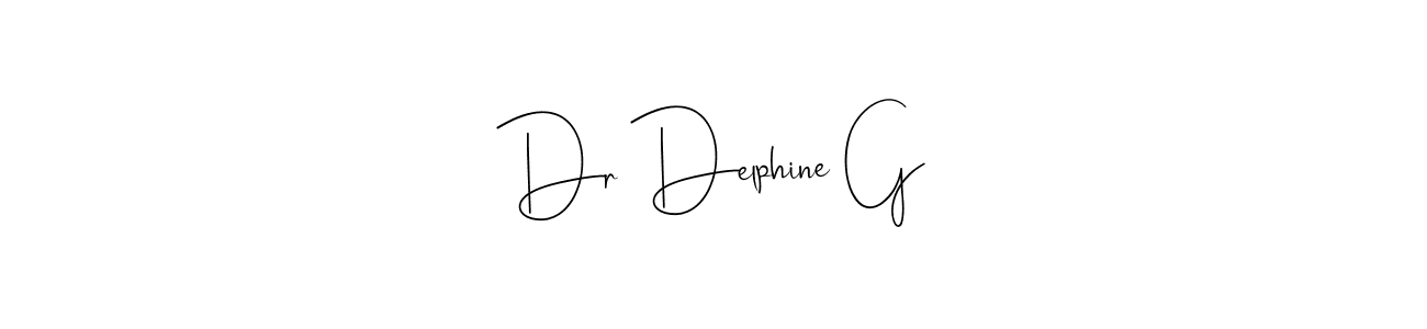 Use a signature maker to create a handwritten signature online. With this signature software, you can design (Andilay-7BmLP) your own signature for name Dr Delphine G. Dr Delphine G signature style 4 images and pictures png