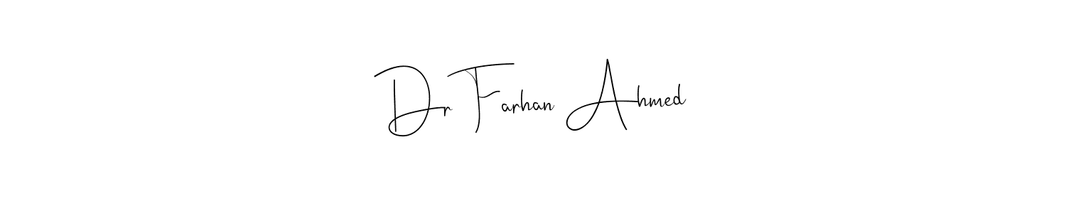 Use a signature maker to create a handwritten signature online. With this signature software, you can design (Andilay-7BmLP) your own signature for name Dr Farhan Ahmed. Dr Farhan Ahmed signature style 4 images and pictures png