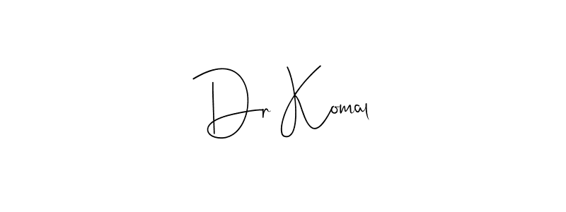 Make a beautiful signature design for name Dr Komal. With this signature (Andilay-7BmLP) style, you can create a handwritten signature for free. Dr Komal signature style 4 images and pictures png