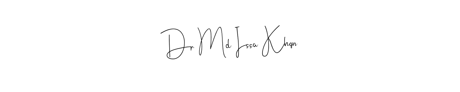 Similarly Andilay-7BmLP is the best handwritten signature design. Signature creator online .You can use it as an online autograph creator for name Dr Md Issa Khqn. Dr Md Issa Khqn signature style 4 images and pictures png