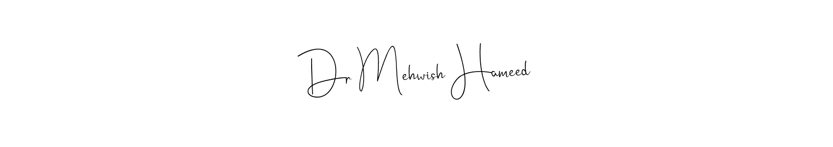 The best way (Andilay-7BmLP) to make a short signature is to pick only two or three words in your name. The name Dr Mehwish Hameed include a total of six letters. For converting this name. Dr Mehwish Hameed signature style 4 images and pictures png