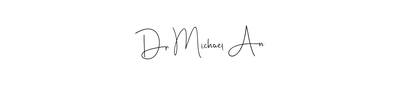 Andilay-7BmLP is a professional signature style that is perfect for those who want to add a touch of class to their signature. It is also a great choice for those who want to make their signature more unique. Get Dr Michael An name to fancy signature for free. Dr Michael An signature style 4 images and pictures png