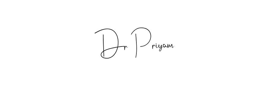 Make a beautiful signature design for name Dr Priyam. With this signature (Andilay-7BmLP) style, you can create a handwritten signature for free. Dr Priyam signature style 4 images and pictures png