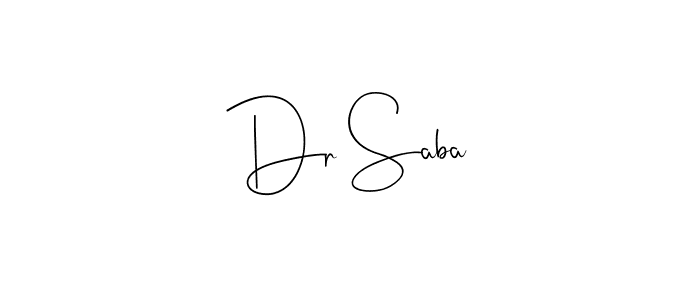 Make a beautiful signature design for name Dr Saba. Use this online signature maker to create a handwritten signature for free. Dr Saba signature style 4 images and pictures png