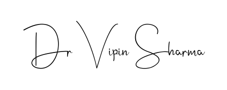 A sleek calligraphic signature for name Dr Vipin Sharma utilizing Andilay-7BmLP styling. Great for adding personal signatures to photos and art. Dr Vipin Sharma signature style 4 images and pictures png