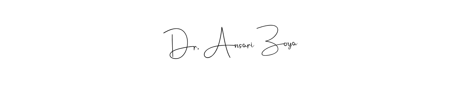 Also You can easily find your signature by using the search form. We will create Dr. Ansari Zoya name handwritten signature images for you free of cost using Andilay-7BmLP sign style. Dr. Ansari Zoya signature style 4 images and pictures png