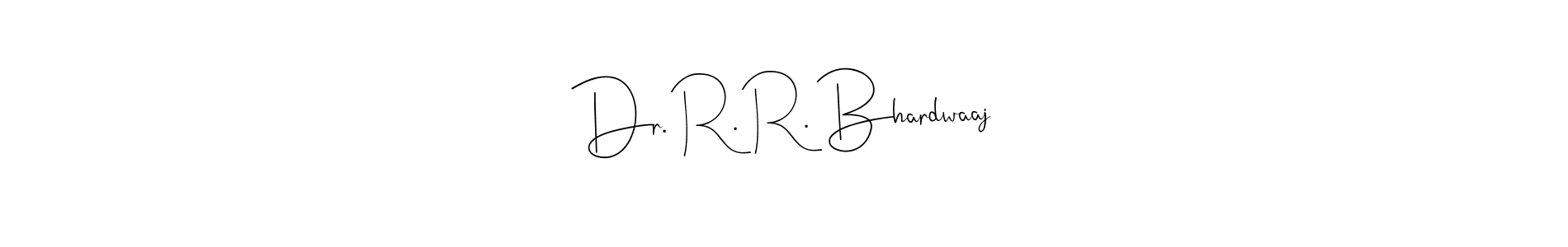 You can use this online signature creator to create a handwritten signature for the name Dr. R. R. Bhardwaaj. This is the best online autograph maker. Dr. R. R. Bhardwaaj signature style 4 images and pictures png