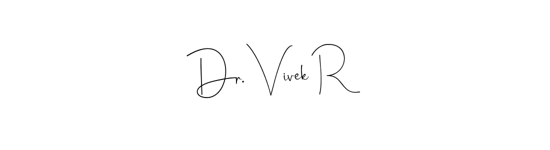 The best way (Andilay-7BmLP) to make a short signature is to pick only two or three words in your name. The name Dr. Vivek R include a total of six letters. For converting this name. Dr. Vivek R signature style 4 images and pictures png