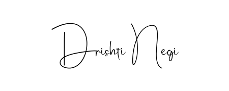 A sleek calligraphic signature for name Drishti Negi utilizing Andilay-7BmLP styling. Great for adding personal signatures to photos and art. Drishti Negi signature style 4 images and pictures png