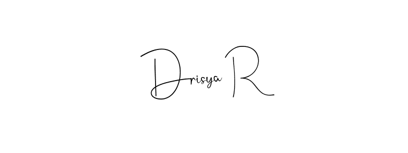 How to make Drisya R signature? Andilay-7BmLP is a professional autograph style. Create handwritten signature for Drisya R name. Drisya R signature style 4 images and pictures png