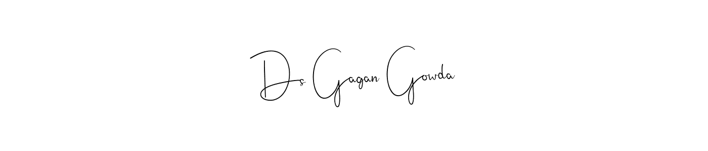 This is the best signature style for the Ds Gagan Gowda name. Also you like these signature font (Andilay-7BmLP). Mix name signature. Ds Gagan Gowda signature style 4 images and pictures png