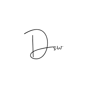 Create a beautiful signature design for name Dsw. With this signature (Andilay-7BmLP) fonts, you can make a handwritten signature for free. Dsw signature style 4 images and pictures png