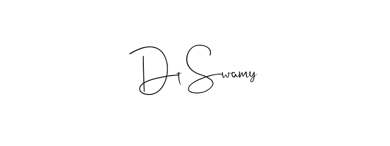 How to make Dt Swamy name signature. Use Andilay-7BmLP style for creating short signs online. This is the latest handwritten sign. Dt Swamy signature style 4 images and pictures png