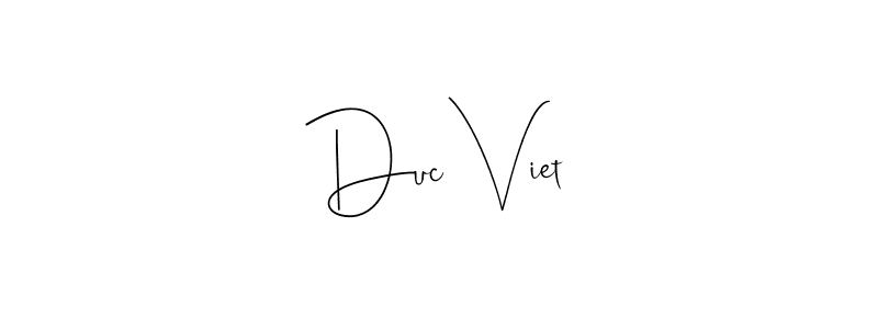 Use a signature maker to create a handwritten signature online. With this signature software, you can design (Andilay-7BmLP) your own signature for name Duc Viet. Duc Viet signature style 4 images and pictures png