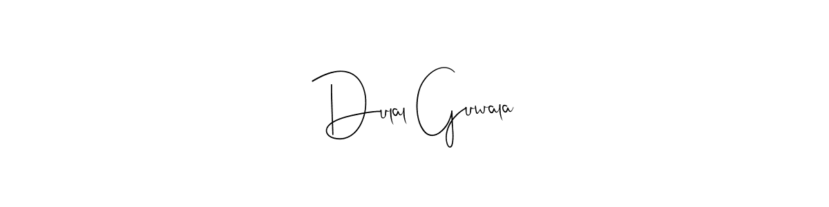 You should practise on your own different ways (Andilay-7BmLP) to write your name (Dulal Guwala) in signature. don't let someone else do it for you. Dulal Guwala signature style 4 images and pictures png