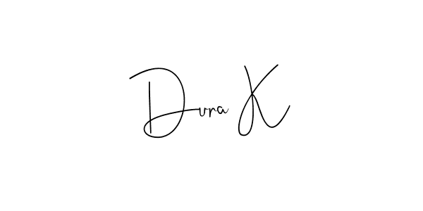 Andilay-7BmLP is a professional signature style that is perfect for those who want to add a touch of class to their signature. It is also a great choice for those who want to make their signature more unique. Get Dura K name to fancy signature for free. Dura K signature style 4 images and pictures png