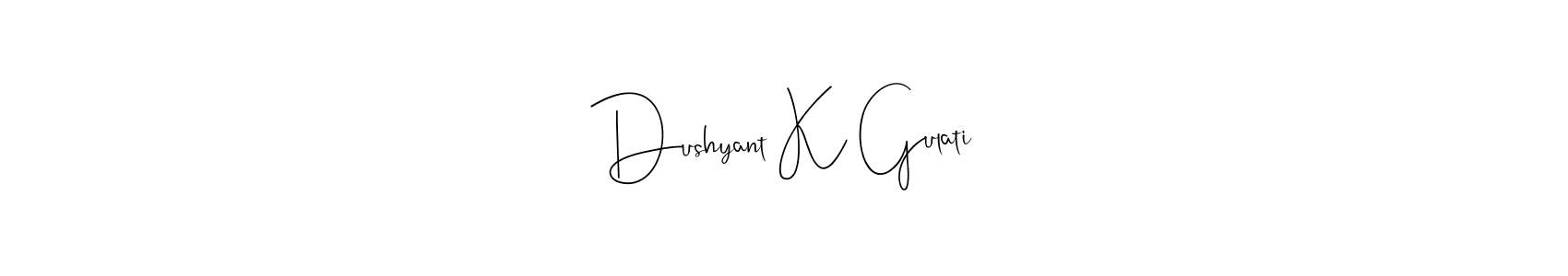 You can use this online signature creator to create a handwritten signature for the name Dushyant K Gulati. This is the best online autograph maker. Dushyant K Gulati signature style 4 images and pictures png