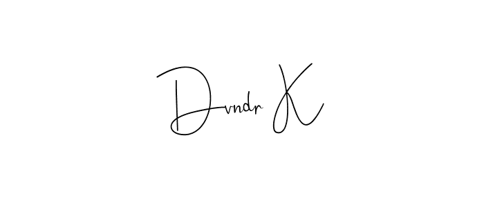 Also You can easily find your signature by using the search form. We will create Dvndr K name handwritten signature images for you free of cost using Andilay-7BmLP sign style. Dvndr K signature style 4 images and pictures png