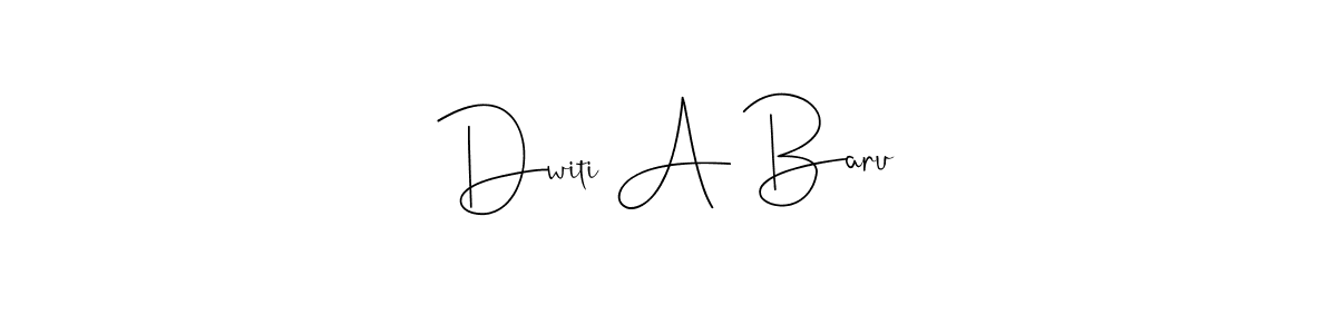 Similarly Andilay-7BmLP is the best handwritten signature design. Signature creator online .You can use it as an online autograph creator for name Dwiti A Baru. Dwiti A Baru signature style 4 images and pictures png