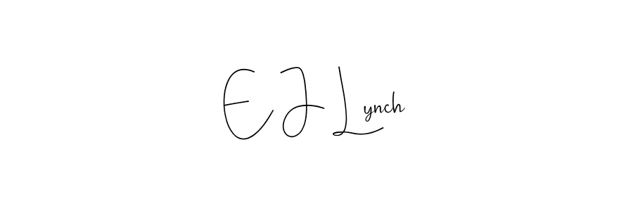 How to make E J Lynch name signature. Use Andilay-7BmLP style for creating short signs online. This is the latest handwritten sign. E J Lynch signature style 4 images and pictures png