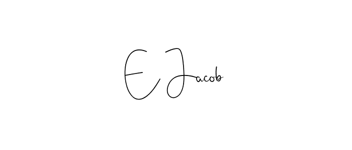 How to make E Jacob name signature. Use Andilay-7BmLP style for creating short signs online. This is the latest handwritten sign. E Jacob signature style 4 images and pictures png