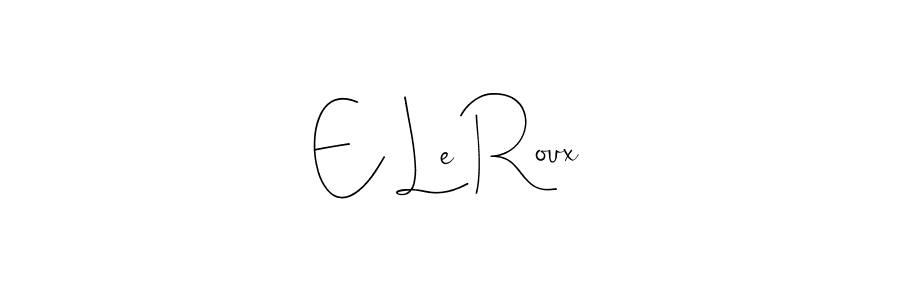 How to make E Le Roux signature? Andilay-7BmLP is a professional autograph style. Create handwritten signature for E Le Roux name. E Le Roux signature style 4 images and pictures png